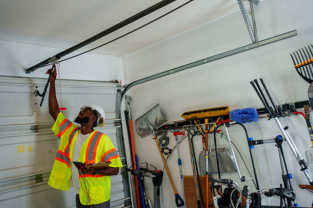 Professional Garage Door Panel Replacement technician working in Newton, MA